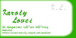 karoly lovei business card